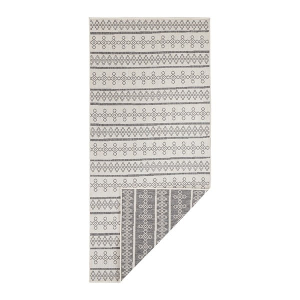 Sivo-krémový obojstranný koberec vhodný aj do exteriéru Bougari Madeira, 120 × 170 cm