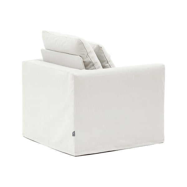 Biele ľanové kreslo Nora – Kave Home-image-4