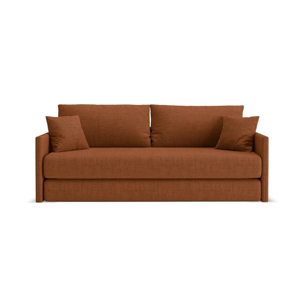 E-shop Ženilková rozkladacia pohovka v terakotovej farbe 209 cm Shannon – Cosmopolitan Design