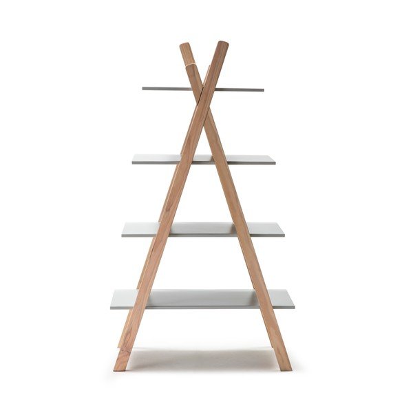 Detská knižnica so sivými policami s konštrukciou z borovicového dreva Marckeric Elisa-image-3