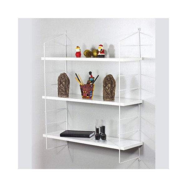 Lesklá biela nástenná polica Armon-image-1