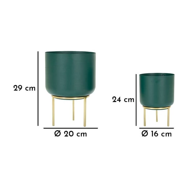 Kovové obaly na kvetináče v súprave 2 ks ø 20 cm Grent – ​​Mauro Ferretti-image-3