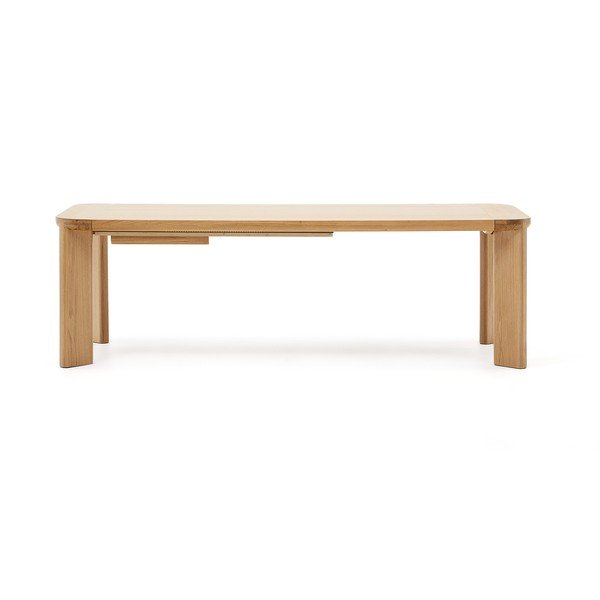 Rozkladací jedálenský stôl s prídavnou doskou s doskou v dubovom dekore 100x240 cm Jondal – Kave Home-image-3