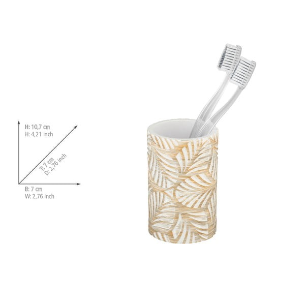 Béžový téglik na zubné kefky z polyresínu Terralba – Wenko-image-3