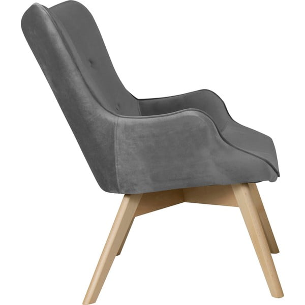 Sivé zamatové kreslo Niko – Ropez-image-3