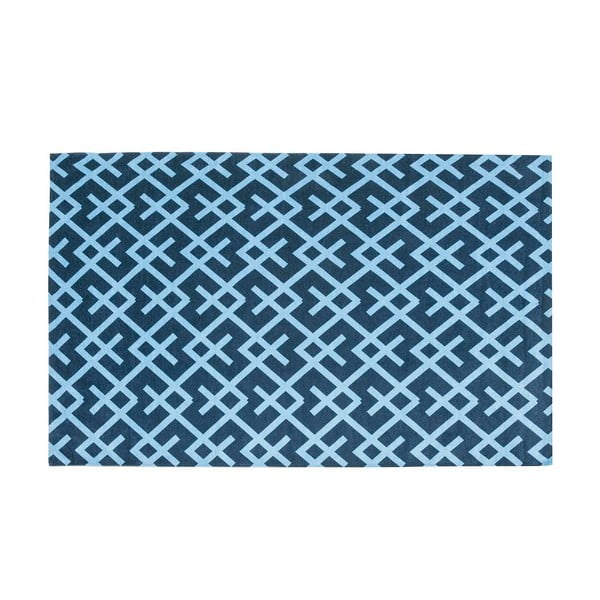 Vysokoodolný kuchynský koberec Webtappeti Labyrinth Blue, 60 x 220 cm