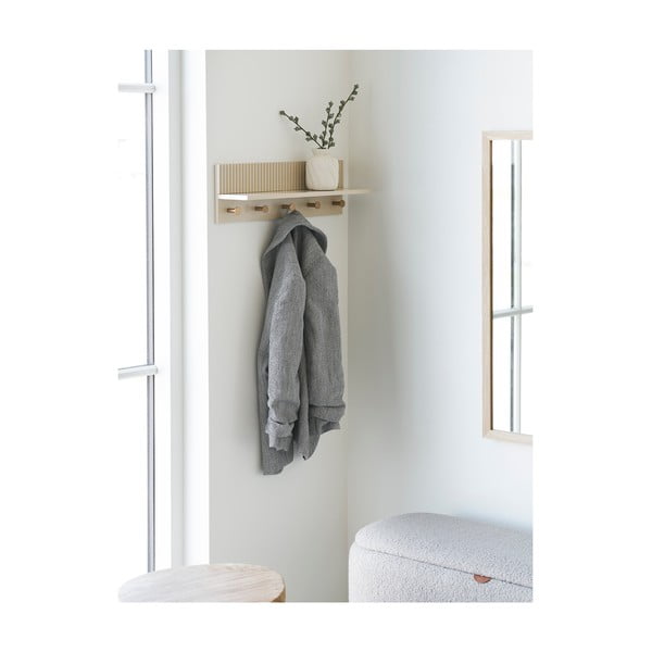Béžový nástenný vešiak s poličkou 50 cm Rocca – House Nordic-image-1
