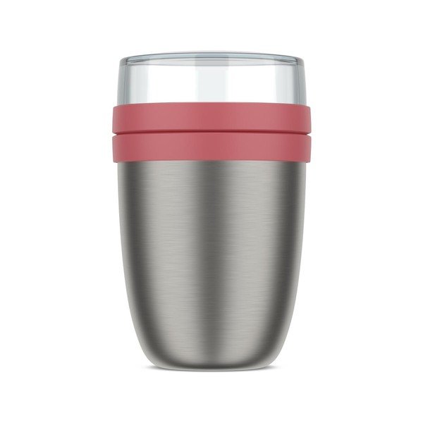 Svetločervená/v striebornej farbe termoska na jedlo z nehrdzavejúcej ocele 500 ml Ellipse – Mepal-image-4