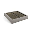 Svetlosivá čalúnená dvojlôžková posteľ s úložným priestorom s roštom 140x200 cm Simon – Micadoni