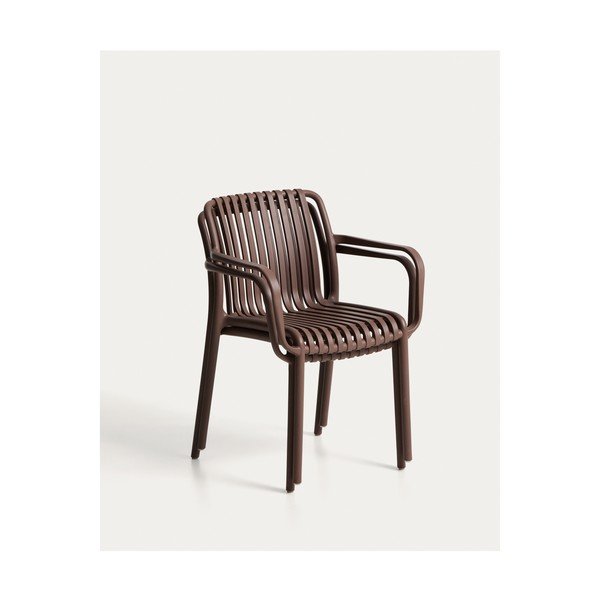 Hnedá plastová záhradná stolička Isabellini – Kave Home-image-3