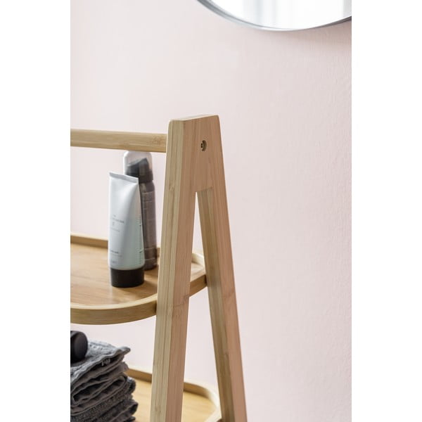 Čierny/prírodný bambusový kúpeľňový regál 44x80 cm Ecori - Wenko-image-1