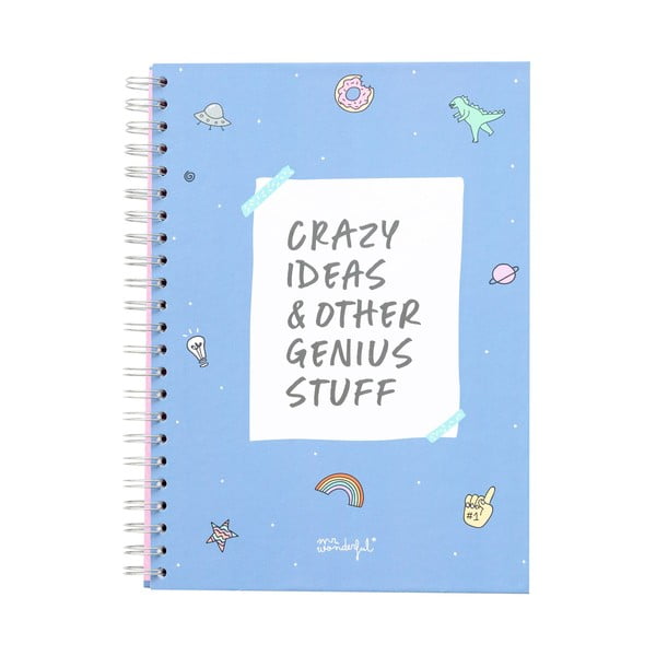 Modrý linajkový zápisník Mr. Wonderful Crazy Ideas