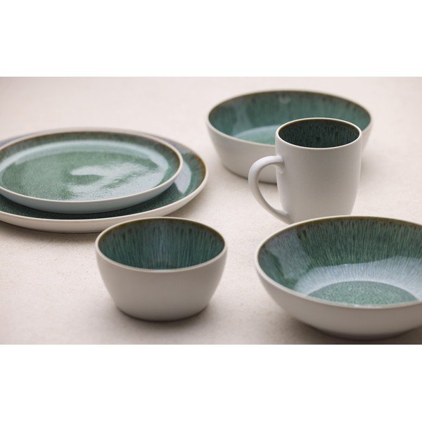 Biela/zelená miska z kameniny 850 ml Gastro White/Green – Bitz-image-1