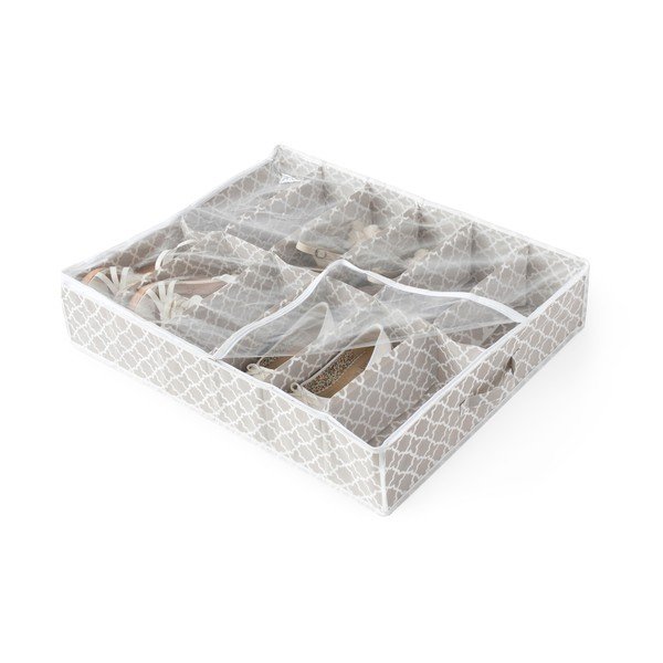 Béžový úložný box na topánky pod posteľ Compactor, dĺžka 76 cm-image-2
