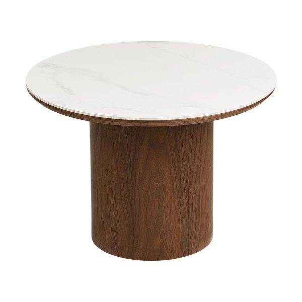 Okrúhly konferenčný stolík s keramickou doskou v tmavoprírodnej farbe ø 60 cm Noli – House Nordic-image-2