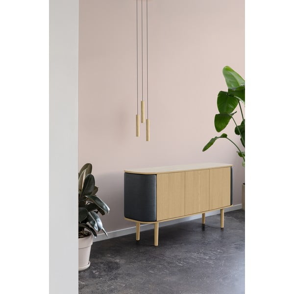 Sivo-hnedá nízka komoda v dekore duba 150x75 cm Treasures – UMAGE-image-4