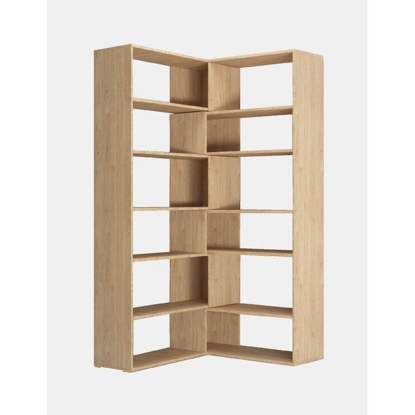 Hnedá rohová knižnica Twin, výška 179 cm-image-2