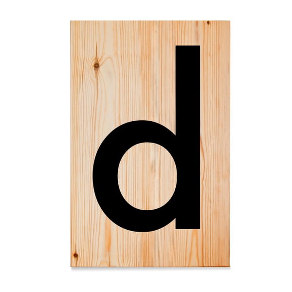 Drevená ceduľa Letters D
