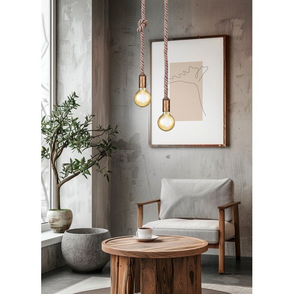 Závesné svietidlo v mosadznej farbe ø 12 cm Rope – Trio-image-1