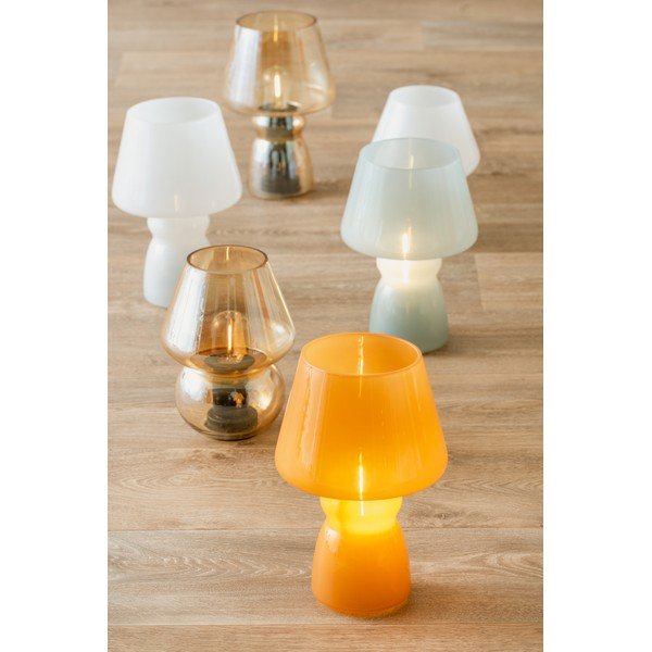 Biela LED stolová lampa so skleneným tienidlom (výška 25,5 cm) Classic – Leitmotiv-image-2