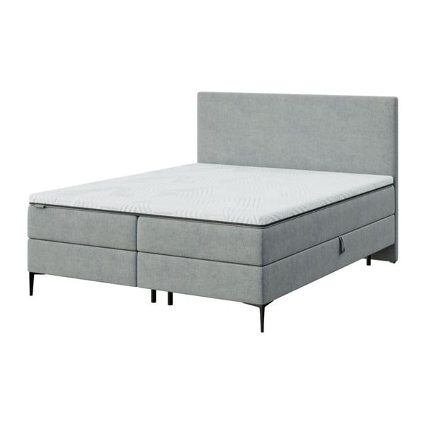 Sivá boxspring posteľ s úložným priestorom 160x200 cm Bufo – MESONICA