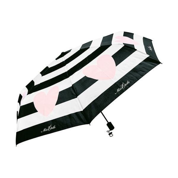 Skladací pruhovaný dáždnik Miss Étoile Heart, ø 87 cm