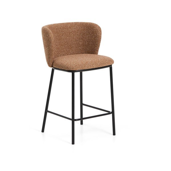 Čalúnená barová stolička v terakotovej farbe (výška sedadla 65 cm) Ciselia – Kave Home