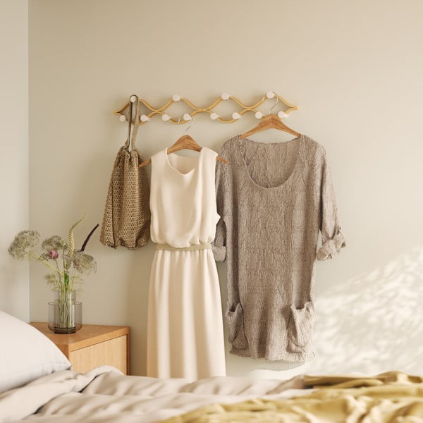 Nástenný vešiak z kaučukového dreva v prírodnej farbe Montage – Umbra-image-3