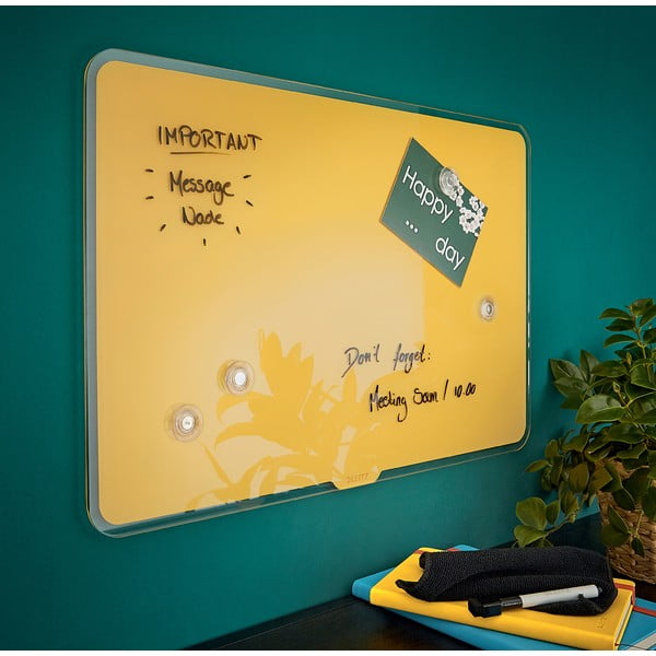 Žltá sklenená magnetická tabuľa Leitz Cosy, 80 x 60 cm-image-3