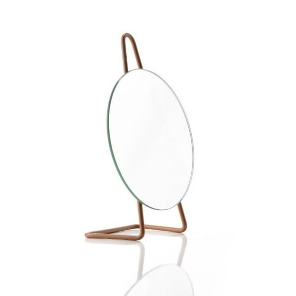 Jantárovooranžové oceľové stolové kozmetické zrkadlo Zone A-Mirror Amber, ø 31 cm
