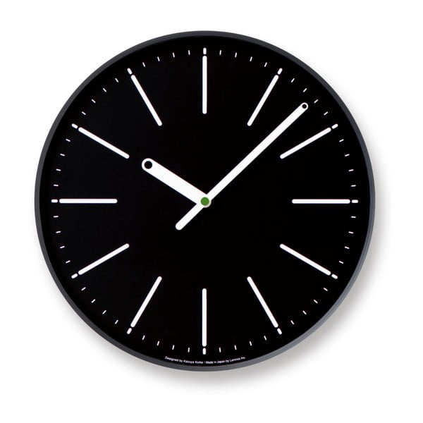 Čierne nástenné hodiny Lemnos Clock Dot, ⌀ 32,3 cm
