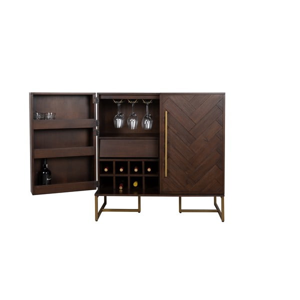 Vinotéka v dekore exotického dreva na 24 fliaš, 100x100 cm Class - Dutchbone-image-3