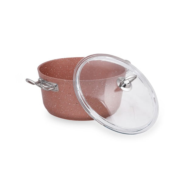 Ružový hliníkový hrniec s pokrievkou Güral Porselen Classic, ø 24 cm-image-3