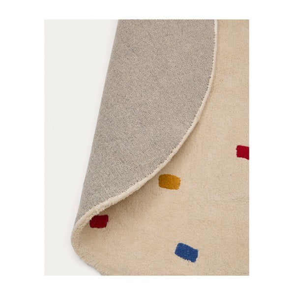 Krémový bavlnený detský koberec ø120 cm Luli – Kave Home-image-4