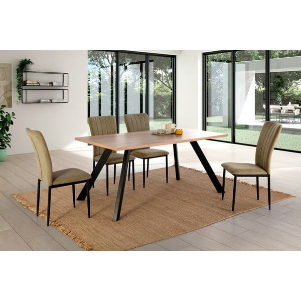 Kaki jedálenské stoličky v súprave 4 ks Holly – Marckeric-image-1