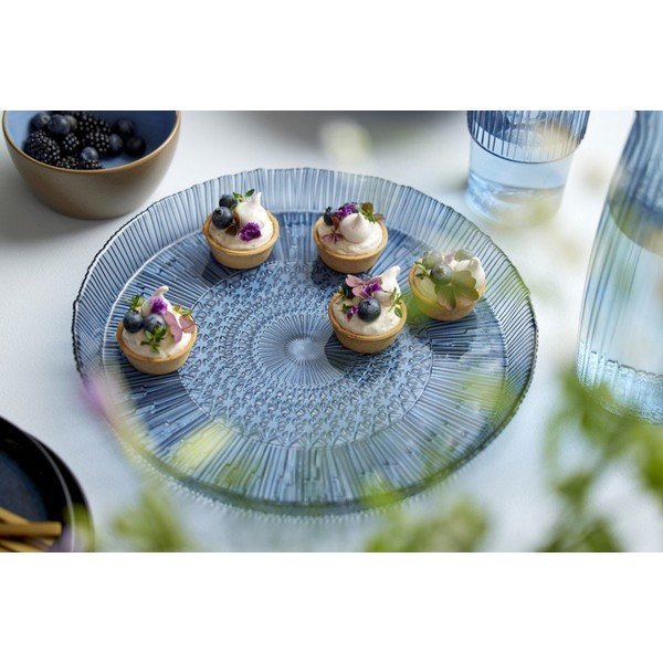 Modrý sklenený servírovací tanier ø 30 cm Kusintha – Bitz-image-1