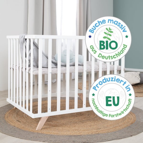 Detská ohrádka z bukového dreva s nastaviteľnou výškou 75x100 cm v prírodnej farbe Lil Planet – Roba-image-4