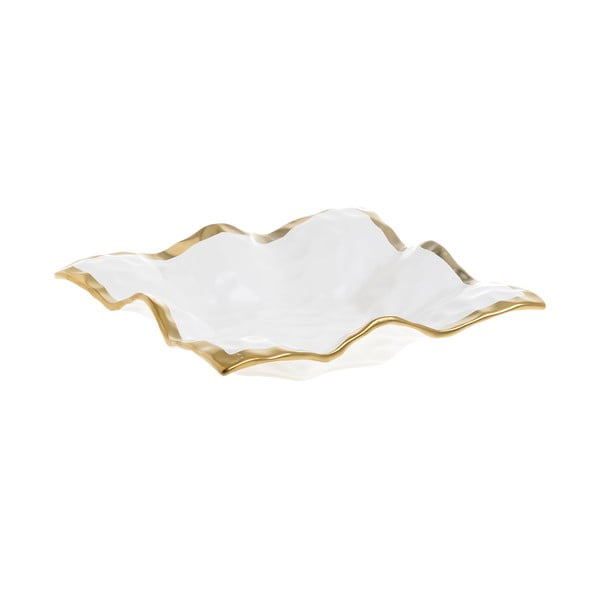 Biela porcelánová servírovacia miska InArt Softy, 19,5 x 19,5 cm