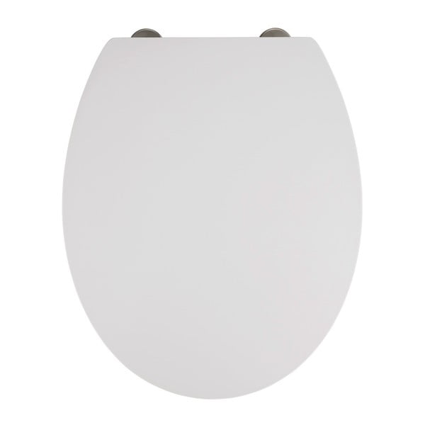 Biele WC sedadlo s jednoduchým zatváraním Wenko Mora, 44,5 x 37 cm