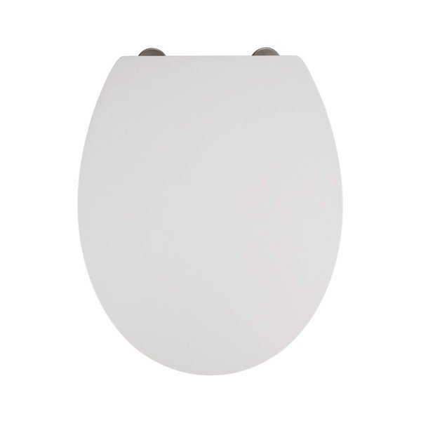 Biele WC sedadlo s jednoduchým zatváraním Wenko Mora, 44,5 x 37 cm