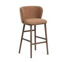 Čalúnená barová stolička v terakotovej farbe (výška sedadla 75 cm) Ciselia – Kave Home