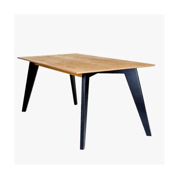 Jedálenský stôl s čiernymi nohami Radis Huh Oak, dĺžka 150 cm