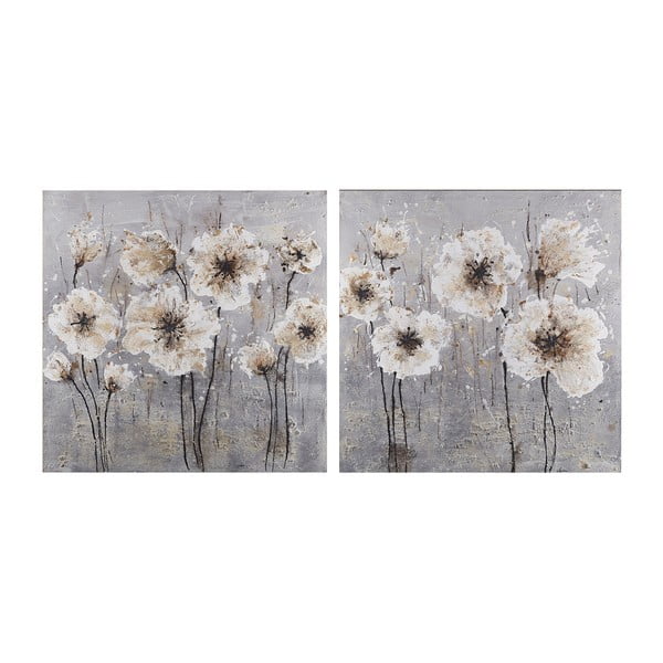 Sada 2 obrazov Ixia Flowers, 100 x 100 cm
