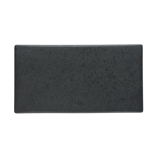 Čierny kameninový servírovací podnos Bitz Mensa, dĺžka 30 cm