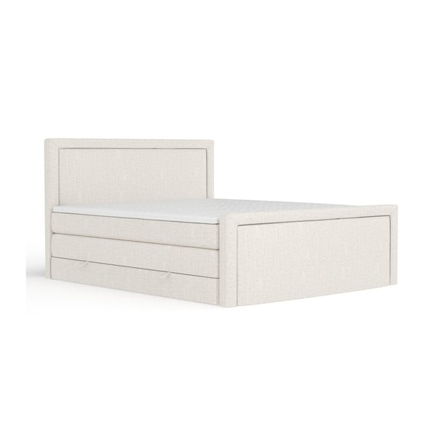 Béžová boxspring posteľ s úložným priestorom 160x200 cm Lavenda – Maison de Rêve
