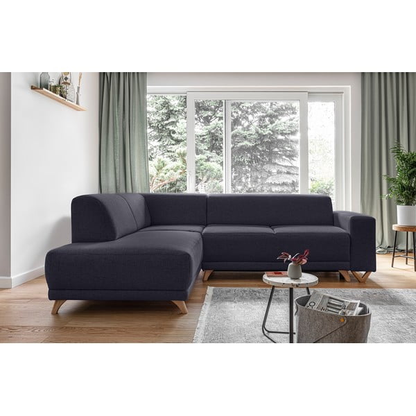 Antracitová rozkladacia/s úložným priestorom rohová pohovka (ľavý roh/do L) Classy Sophie – Miuform-image-1