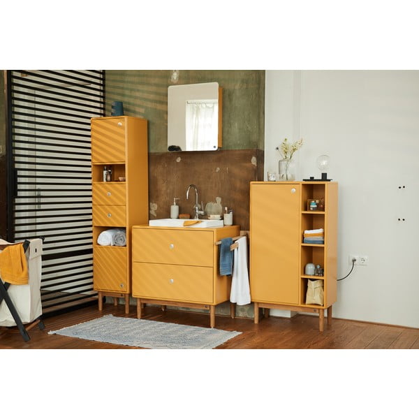 V horčicovej farbe vysoká/závesná kúpeľňová skrinka 40x158 cm Color Bath – Tom Tailor-image-1