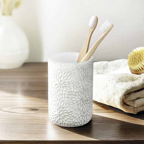 Biely/v zlatej farbe téglik na zubné kefky z polyresínu Montalfano – Wenko-image-1