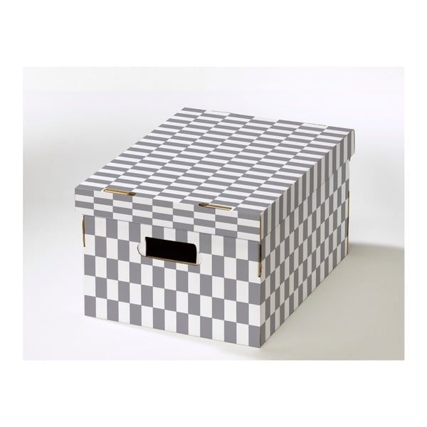 Sada 2 škatúľ s viečkom z vlnitej lepenky Compactor Lenny, 40 × 31 × 21 cm
