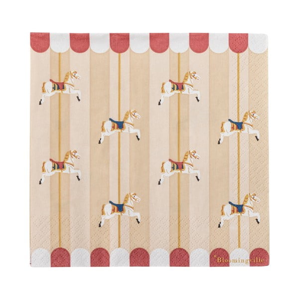 Papierové obrúsky v súprave 20 ks 33x33 cm Merry-go-round – Bloomingville-image-2